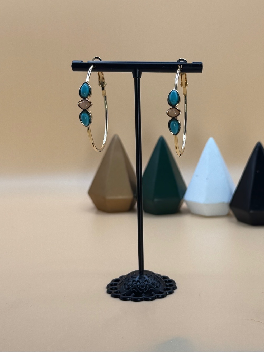 🌵Western Boho Turquoise Statement Hoop Earrings
